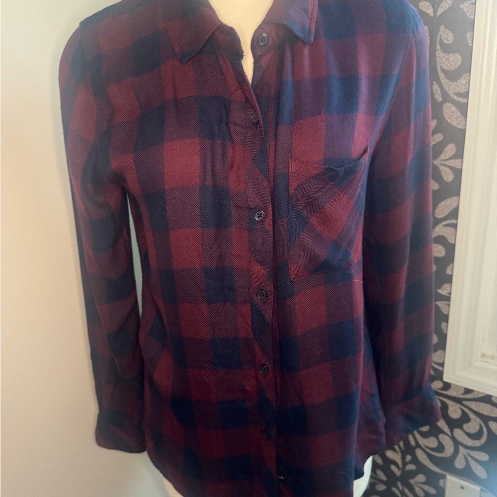 Rails Red and Blue Plaid Button-Up Shirt